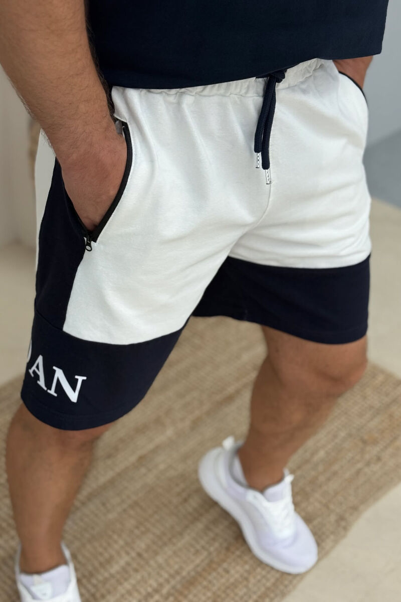 JORDAN SIDE WRITTING SHORT MEN SWEATPANTS WHITE-E BARDHE - 3