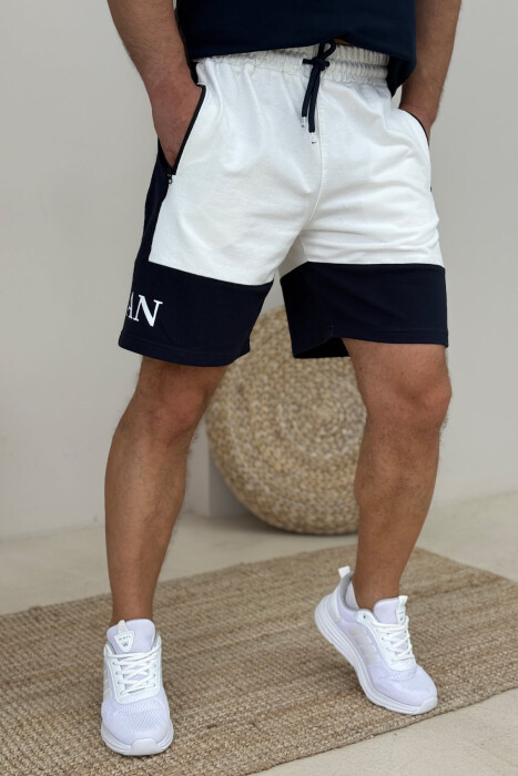 JORDAN SIDE WRITTING SHORT MEN SWEATPANTS WHITE-E BARDHE - 4