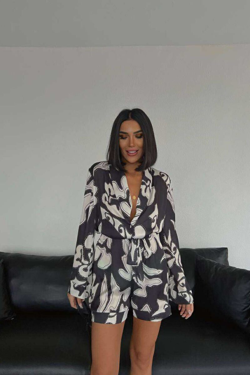 JUMPSUIT ME LIDHESE DHE DIZAJNE ABSTRAKTE PER FEMRA NE NGJYRE TE ZEZE - 5