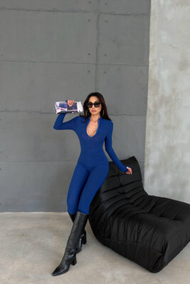 JUMPSUIT ME ZINXHIR PËR FEMRA NË NGJYRËN BLU - 2