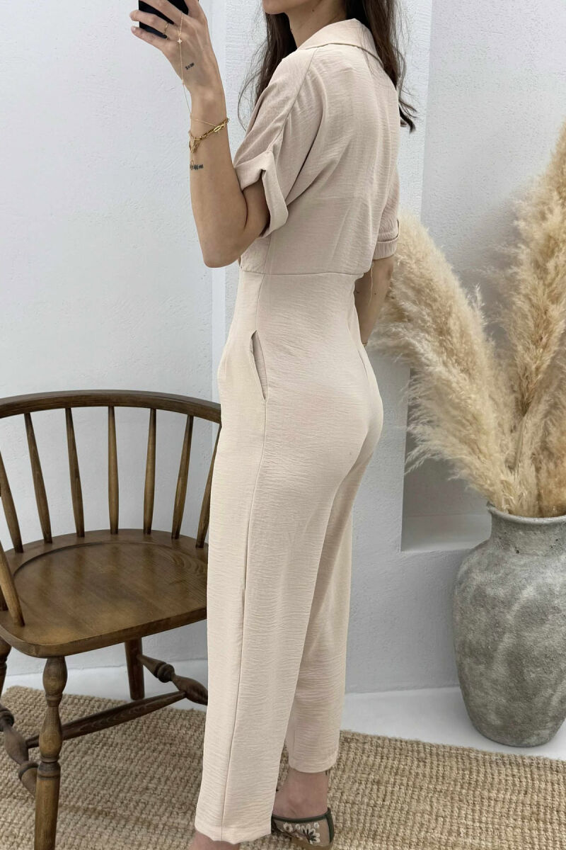 JUMPSUIT PËR FEMRA NË NGJYRËN BEZHË - 3