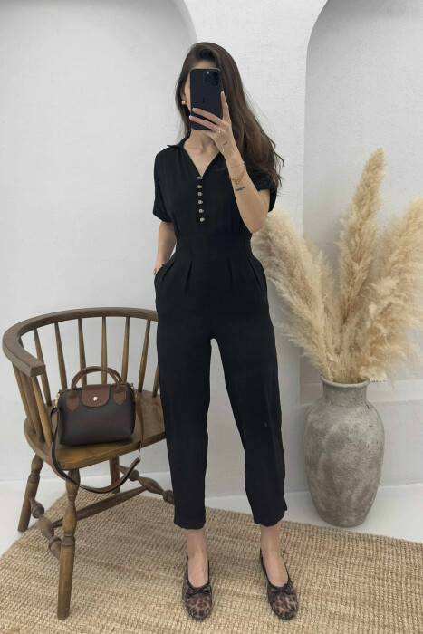 JUMPSUIT PËR FEMRA NË NGJYRËN E ZEZË - 5