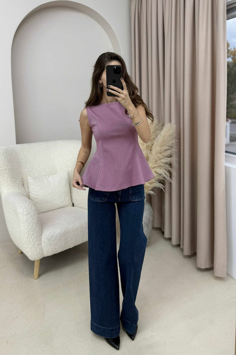 KANATIERE E THJESHTË NJË NGJYRËSHE PËR FEMRA NË NGJYRË LEJLA TË ZBARDHUR - 2