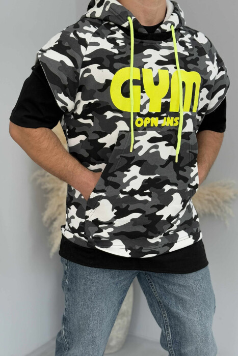 KANATIERE ME SHKRIM PËR MESHKUJ NË NGJYRËN GRI TË ERRËT - 6