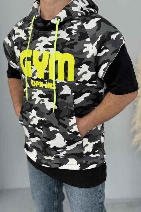 KANATIERE ME SHKRIM PËR MESHKUJ NË NGJYRËN GRI TË ERRËT - 7