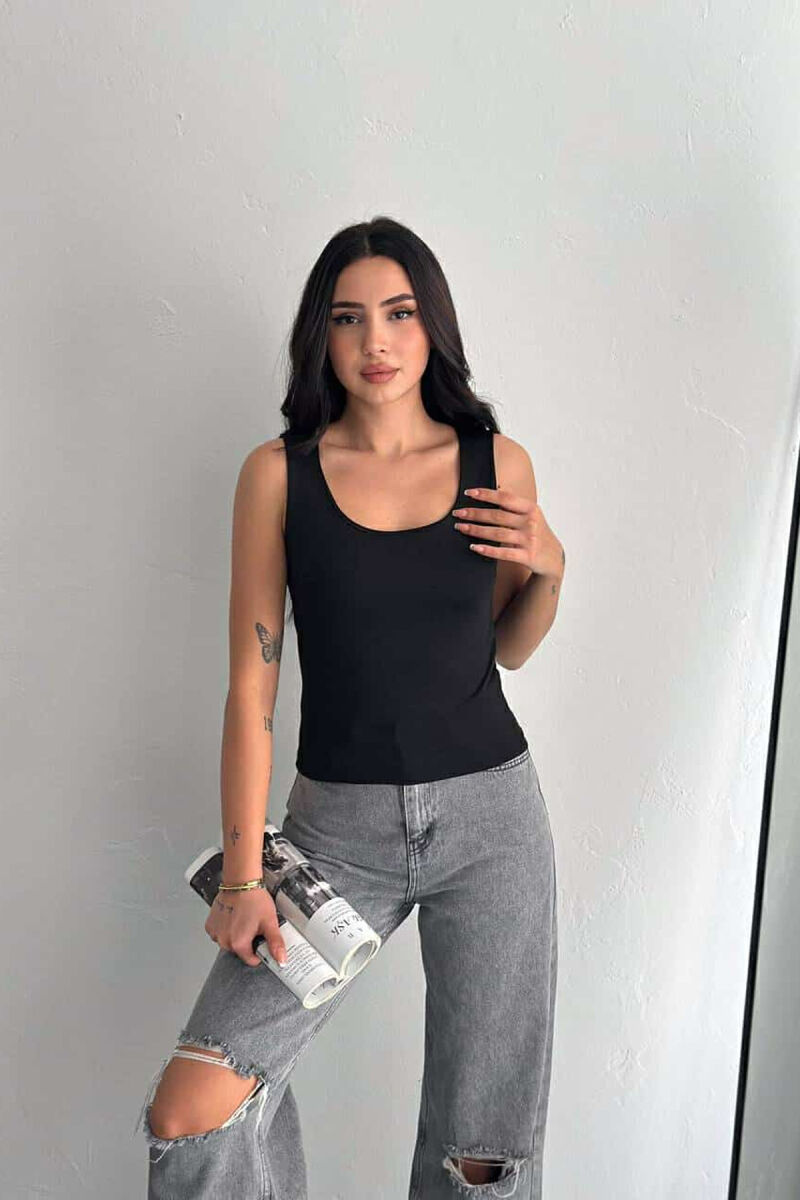 KANATIERE NJË NGJYRËSHE ELASTIKE PËR FEMRA NË NGJYRËN E ZEZË - 2