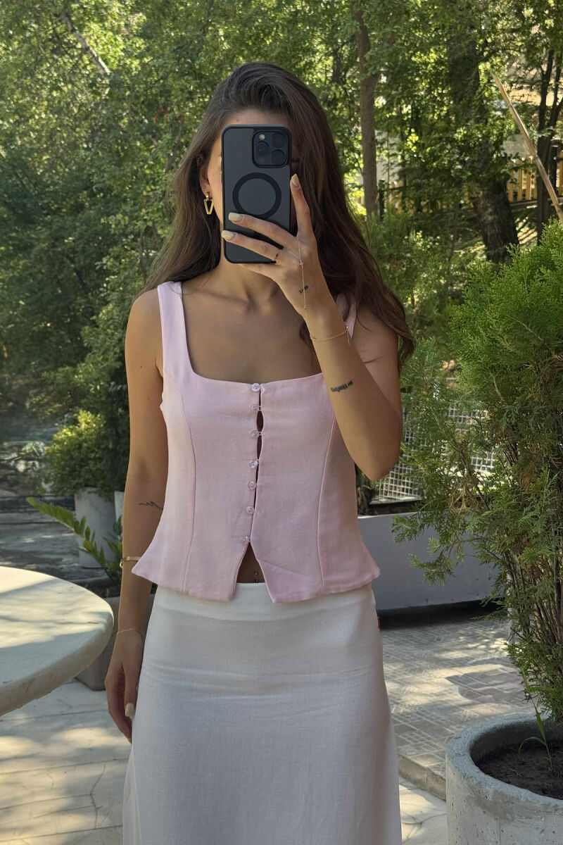 KANATIERE NJË NGJYRËSHE ME BUTONA PËR FEMRA NË NGJYRËN ROZË - 3