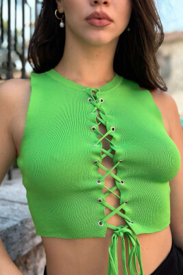 KANATJERE ME LIDHËSE PËR FEMRA NË NGJYRËN JESHILE E ZBARDHUR - 2