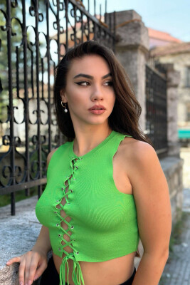 KANATJERE ME LIDHËSE PËR FEMRA NË NGJYRËN JESHILE E ZBARDHUR - 3