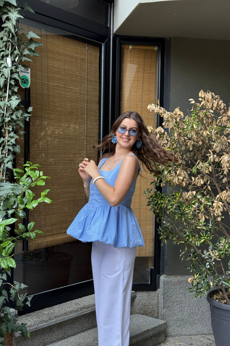 KANATJERE NJË NGJYRËSHE PËR FEMRA NË NGJYRËN BLU E ZBARDHUR - 4