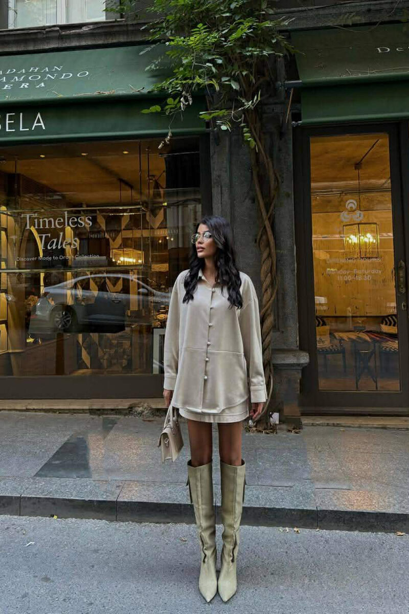 KEMISHE E THJESHTE NJE NGJYRESHE PER FEMRA NE NGJYRE KREM - 2