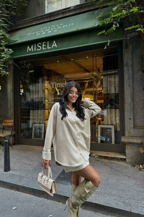 KEMISHE E THJESHTE NJE NGJYRESHE PER FEMRA NE NGJYRE KREM - 4