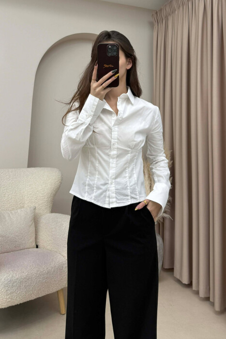 KEMISHE E THJESHTE NJE NGJYRESHE PER FEMRA NE NGJYRE TE BARDHE - KLAUDIO FASHION