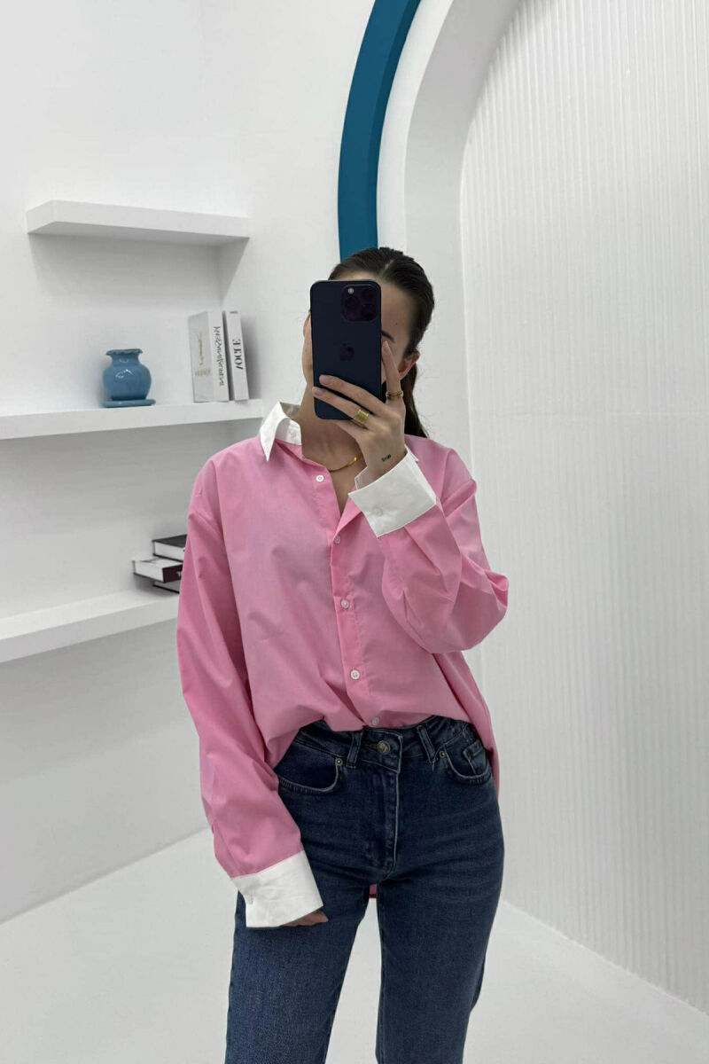 KËMISHE E THJESHTË PËR FEMRA NË NGJYRËN BABY PINK - 2