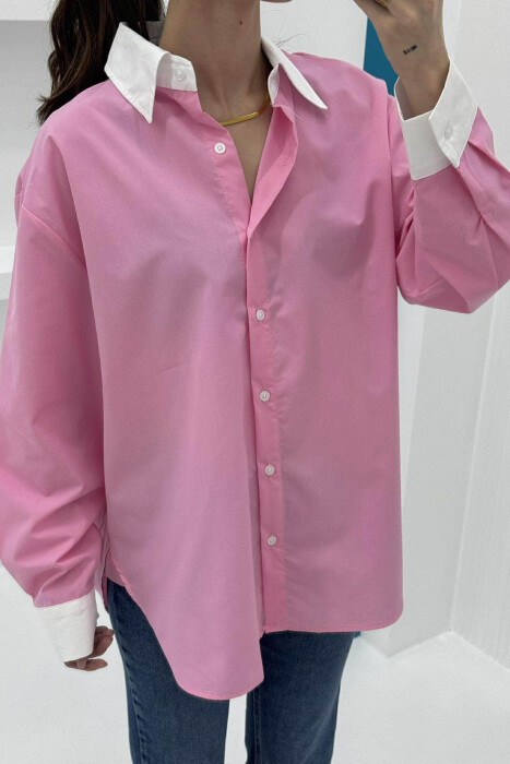 KËMISHE E THJESHTË PËR FEMRA NË NGJYRËN BABY PINK - 3