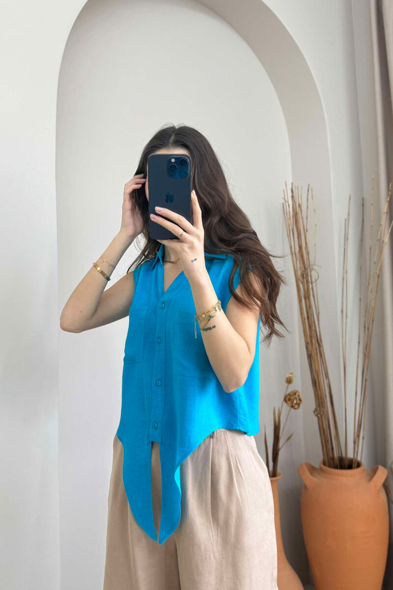 KËMISHË LINO PËR FEMRA NË NGJYRËN BLU E ZBARDHUR - 6