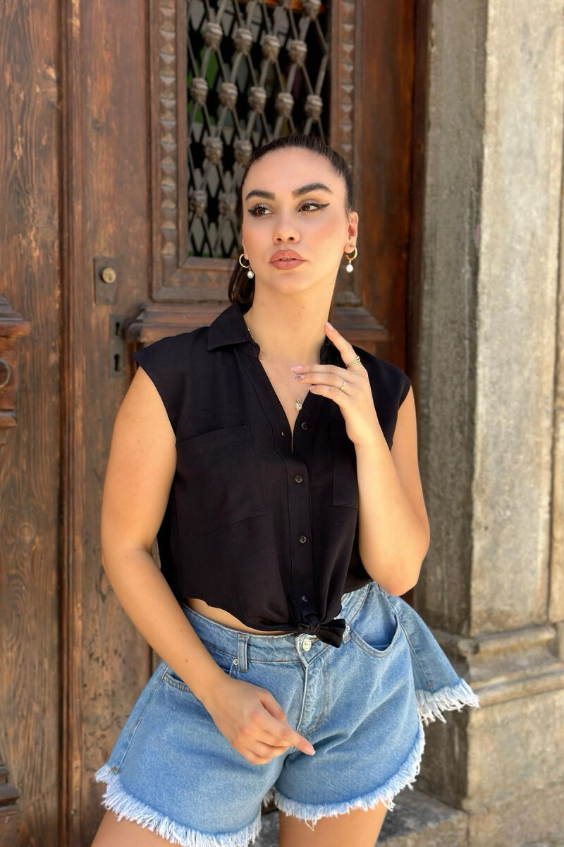 KËMISHË LINO PËR FEMRA NË NGJYRËN E ZEZË - 3