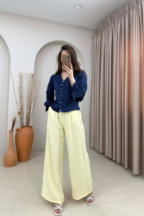 KEMISHE ME BUTONA GOLD PER FEMRA NE NGJYRE BLU - 2