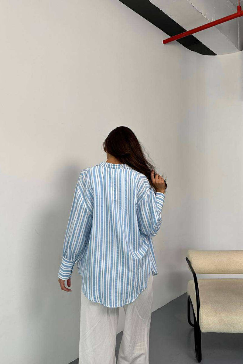 KEMISHE ME DIZAJN NME VIJA PER FEMRA NE NGJYRE BLU TE ZBARDHUR - 3