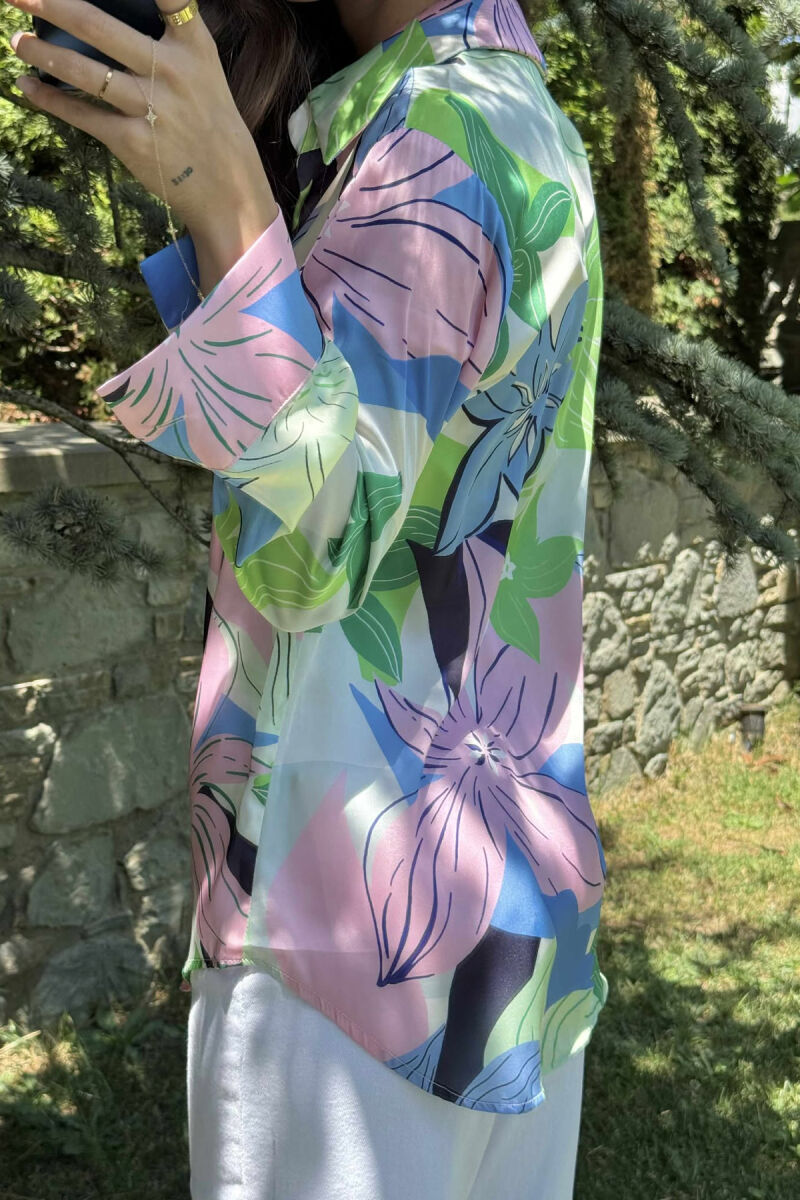 KËMISHË ME DIZAJNE ABSTRAKTE PËR FEMRA NË NGJYRËN ROZË+JESHILE - 8