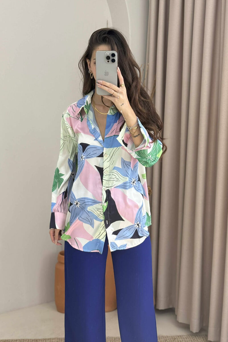 KËMISHË ME DIZAJNE ABSTRAKTE PËR FEMRA NË NGJYRËN ROZË+JESHILE - 2