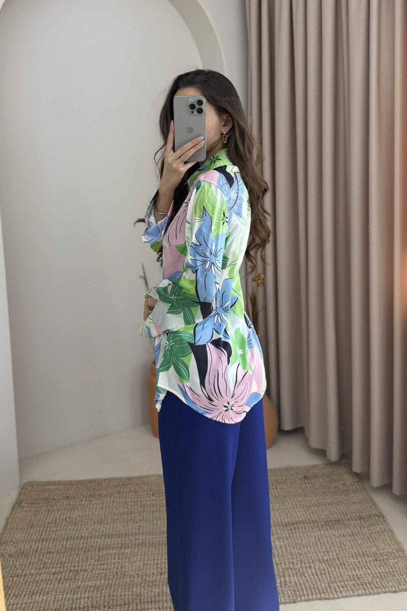 KËMISHË ME DIZAJNE ABSTRAKTE PËR FEMRA NË NGJYRËN ROZË+JESHILE - 4