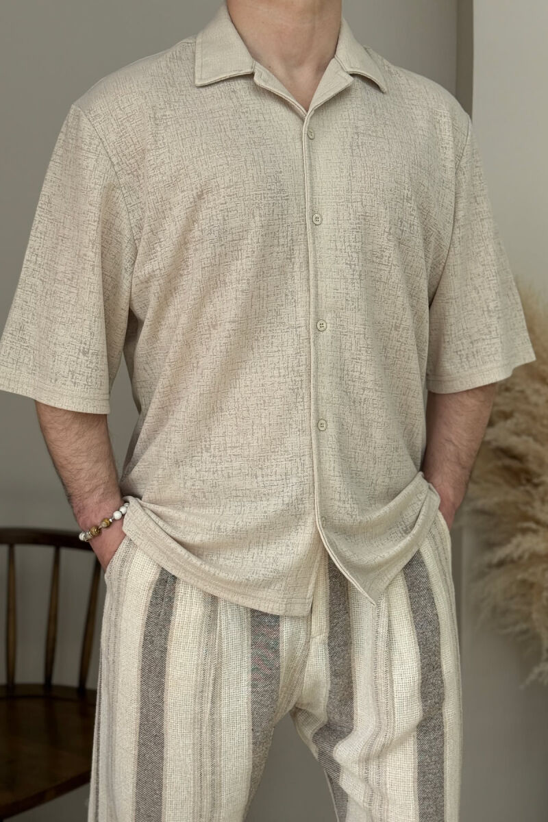 KËMISHË ME KOPSA PËR MESHKUJ NË NGJYRËN BEZHË - 2