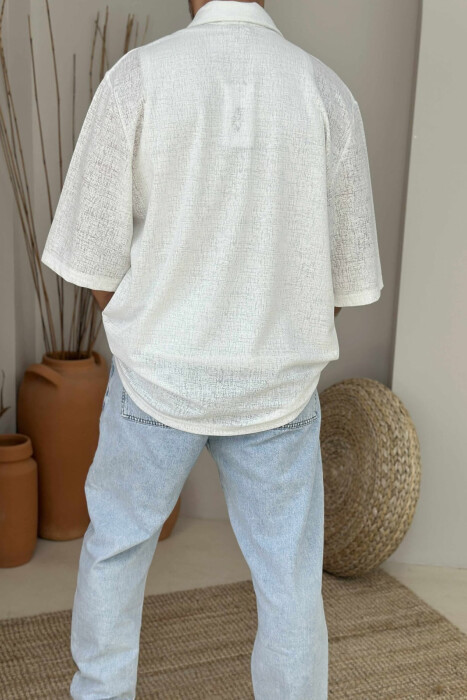 KËMISHË ME KOPSA PËR MESHKUJ NË NGJYRËN E BARDHË - 2