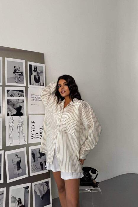 KEMISHE ME VIJA DHE XHEP PARA PER FEMRA NE NGJYRE KREM - 3