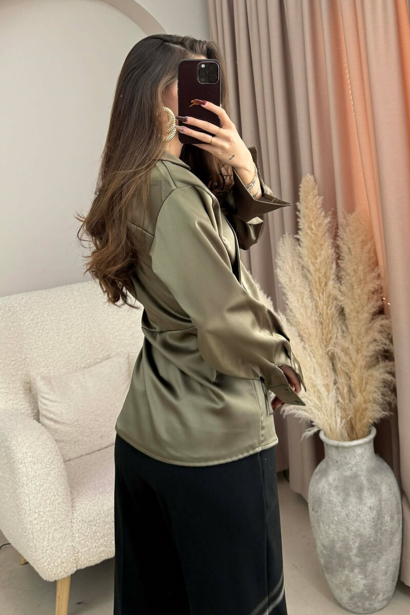 KËMISHË NJË NGJYRËSHE ME LIDHËSE PËR FEMRA NË NGJYRË ULLI - 4