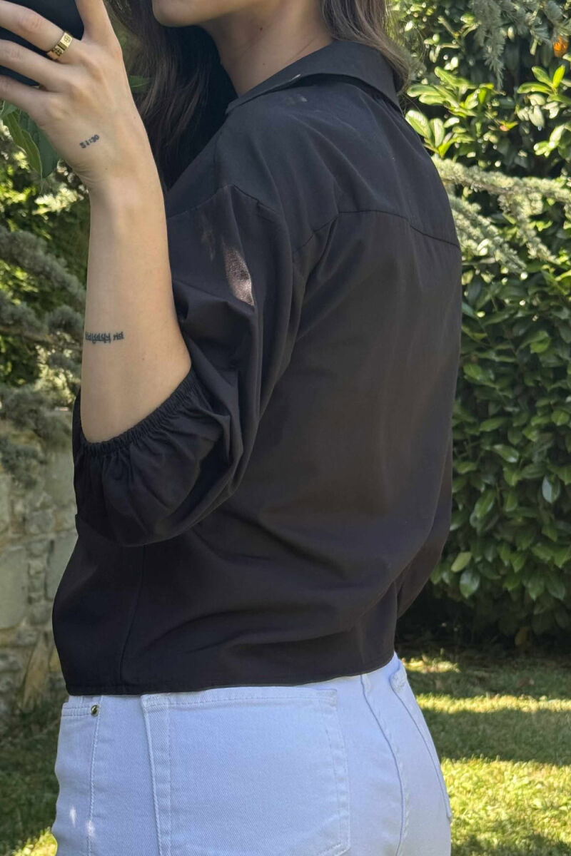 KËMISHE NJË NGJYRËSHE ME LIDHSE PËR FEMRA NË NGJYRËN E ZEZË - 13