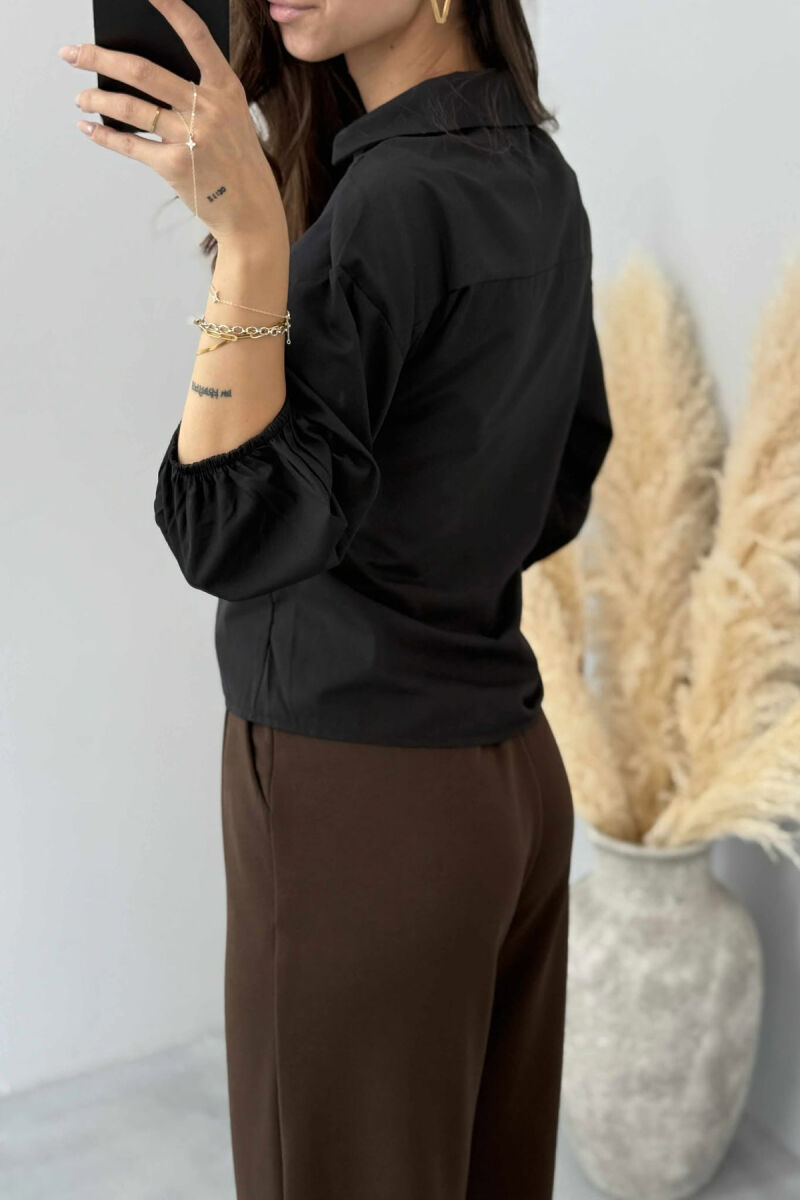 KËMISHE NJË NGJYRËSHE ME LIDHSE PËR FEMRA NË NGJYRËN E ZEZË - 7