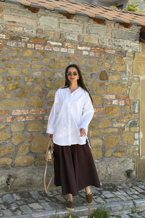 KËMISHË NJË NGJYRËSHE E THJESHTË PËR FEMRA NË NGJYRE TE BARDHE - 4