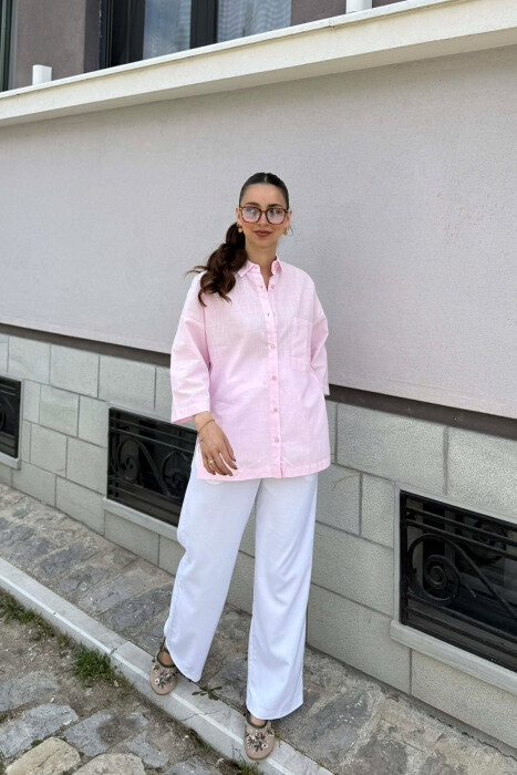 KEMISHE NJE NGJYRESHE ME MENGE TE SHKURTRA PER FEMRA NE NGJYRE ROZE - 3