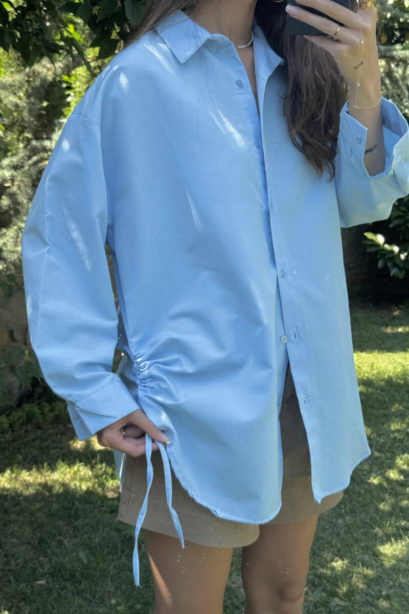 KËMISHË NJË NGJYRËSHE E THJESHTË PËR FEMRA NË NGJYRËN BABY BLUE - 4