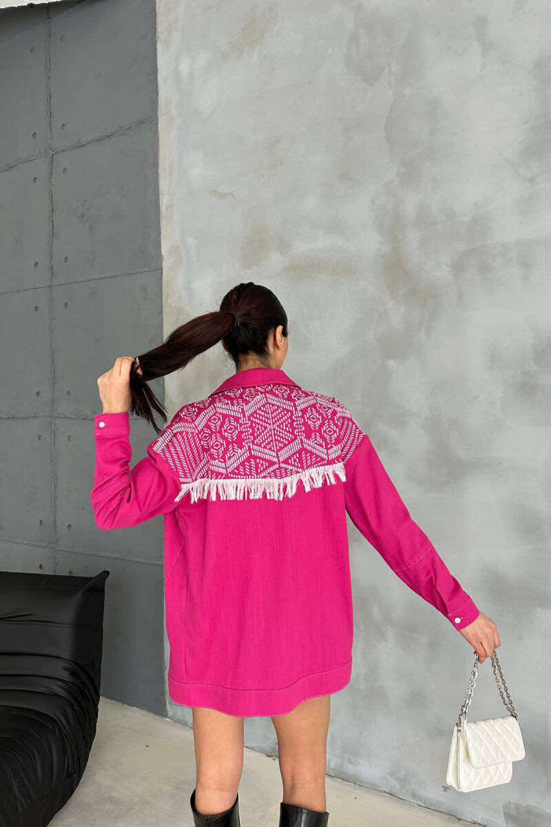 KËMISHË NJË NGJYRËSHE ME DETAJIN E QËNDISJES PËR FEMRA NË NGJYRËN ÇIKLAMI - 3