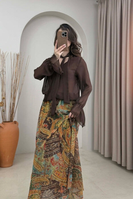 KEMISHE TYLI NJE NGJYRESHE PER FEMRA NE NGJYRE KAFE - 2