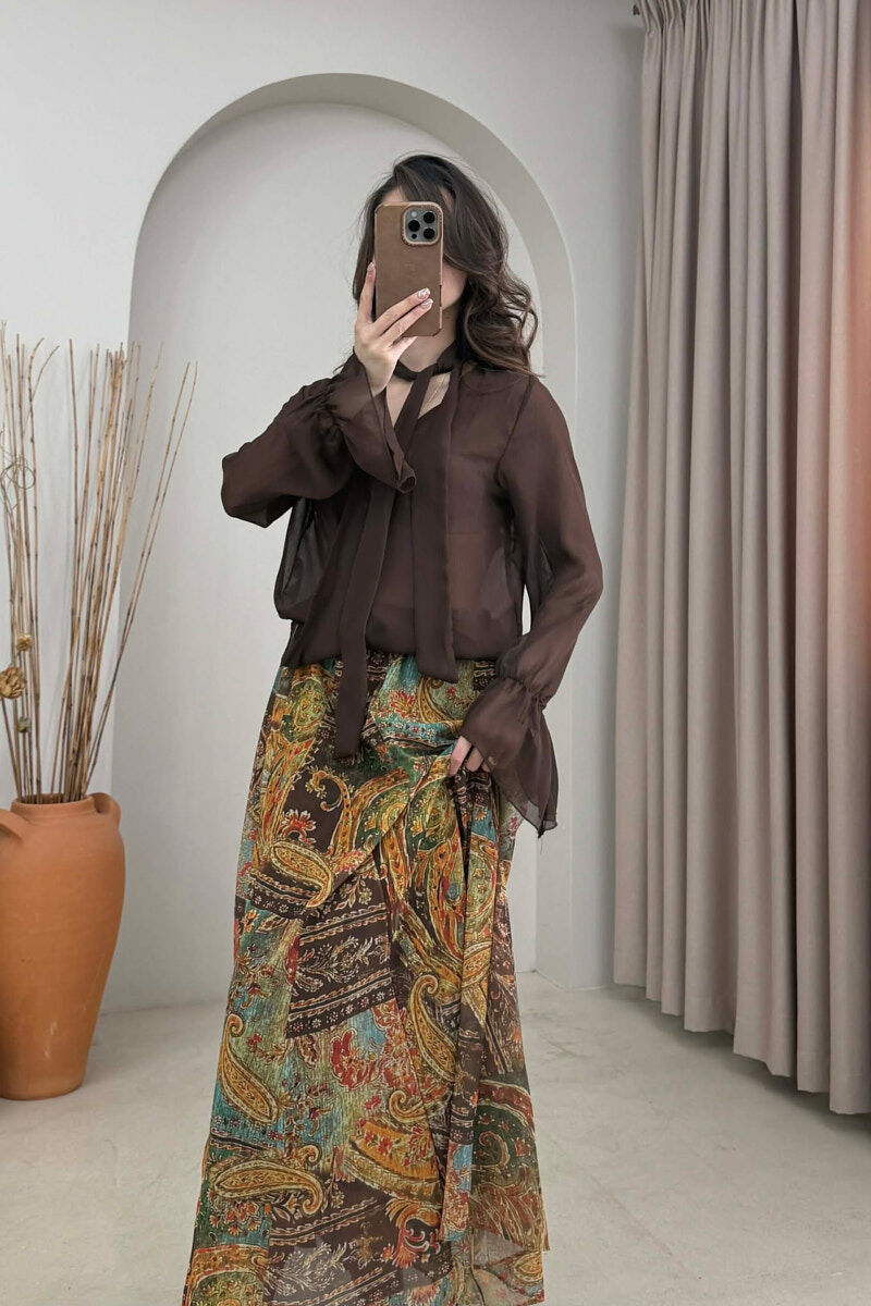 KEMISHE TYLI NJE NGJYRESHE PER FEMRA NE NGJYRE KAFE - 2