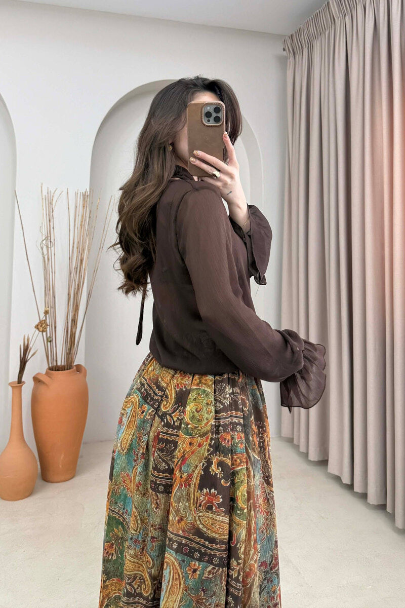 KEMISHE TYLI NJE NGJYRESHE PER FEMRA NE NGJYRE KAFE - 3