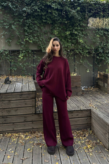 KNIT SET SIMPLE WOMAN BURGUNDY/VISHNJE 