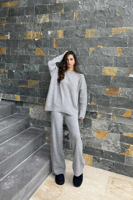 KNIT SET SIMPLE WOMAN LIGHT GREY/GZ 