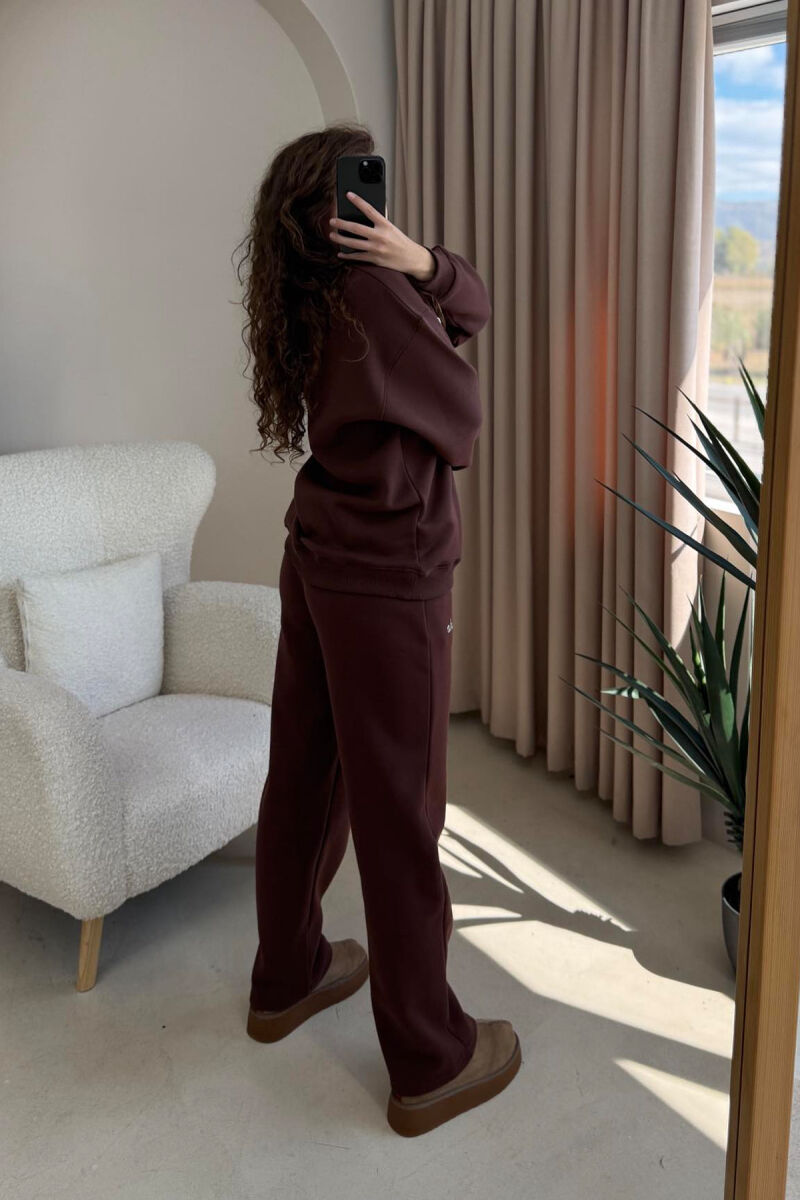 KOSTUM ALO ME PUSH BLUZË+TUTA PËR FEMRA NË NGJYRË KAFE - 4