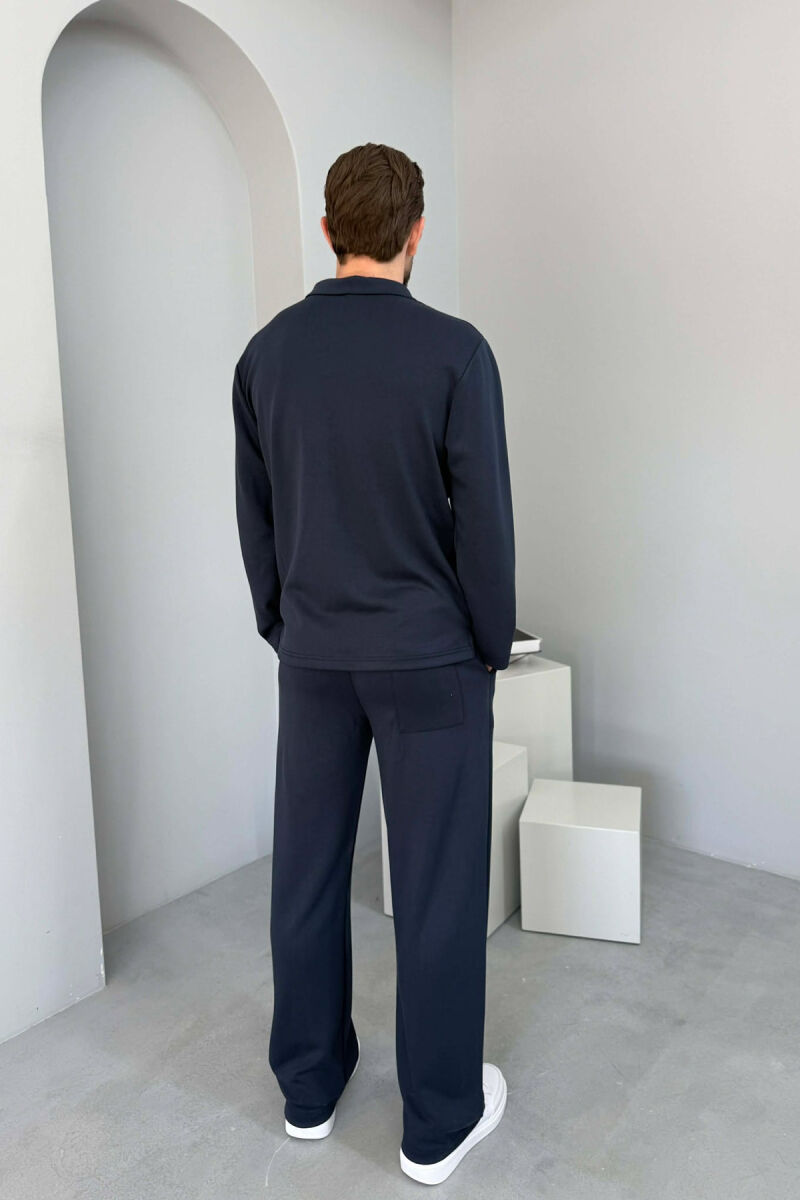 KOSTUM BLUZE ME JAKE ME ZINXHIR + TUTA PER MESHKUJ NE NGJYRE BLU TE ERRET - 4