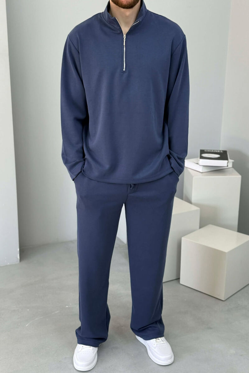 KOSTUM BLUZE ME JAKE ME ZINXHIR + TUTA PER MESHKUJ NE NGJYRE BLU - 3