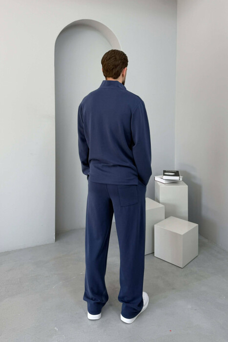 KOSTUM BLUZE ME JAKE ME ZINXHIR + TUTA PER MESHKUJ NE NGJYRE BLU - 4