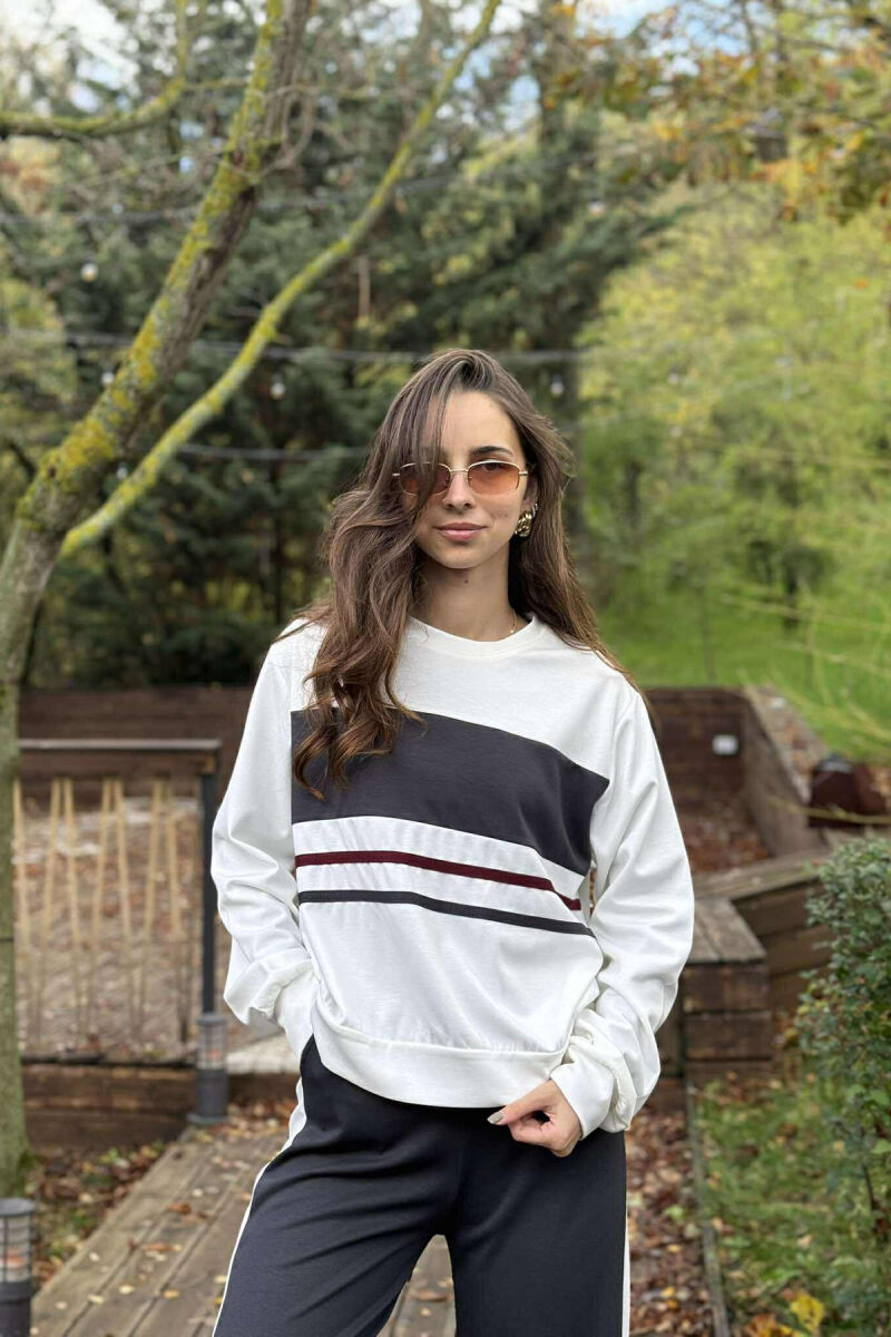 KOSTUM BLUZË ME JAKË TË RRUMBULLAKËT+TUTA PËR FEMRA NË NGJYRË GRI TË ERRËT - 2