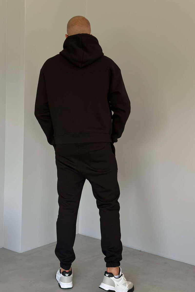 KOSTUM HOODIE DHE TUTA ME PUSH PËR MESHKUJ NË NGJYRËN E ZEZË - 3