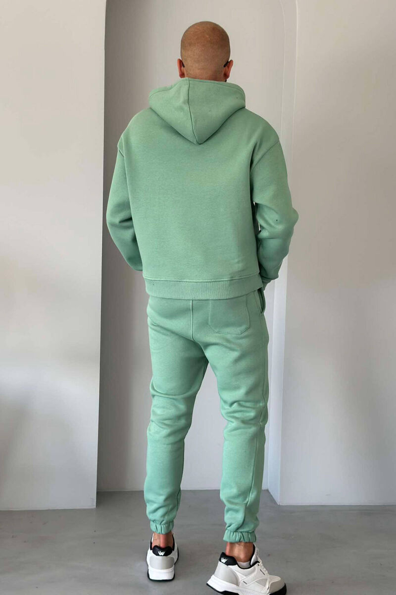 KOSTUM HOODIE DHE TUTA ME PUSH PËR MESHKUJ NË NGJYRËN MENTE - 7