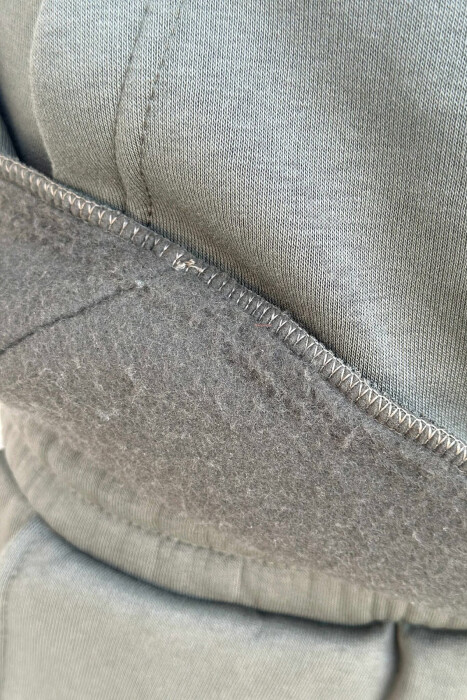 KOSTUM ME PUSH HOODIE +TUTA ME SHKRIME TË VOGLA PËR MESHKUJ NË NGJYRË JESHILE TË ERRËT - 4