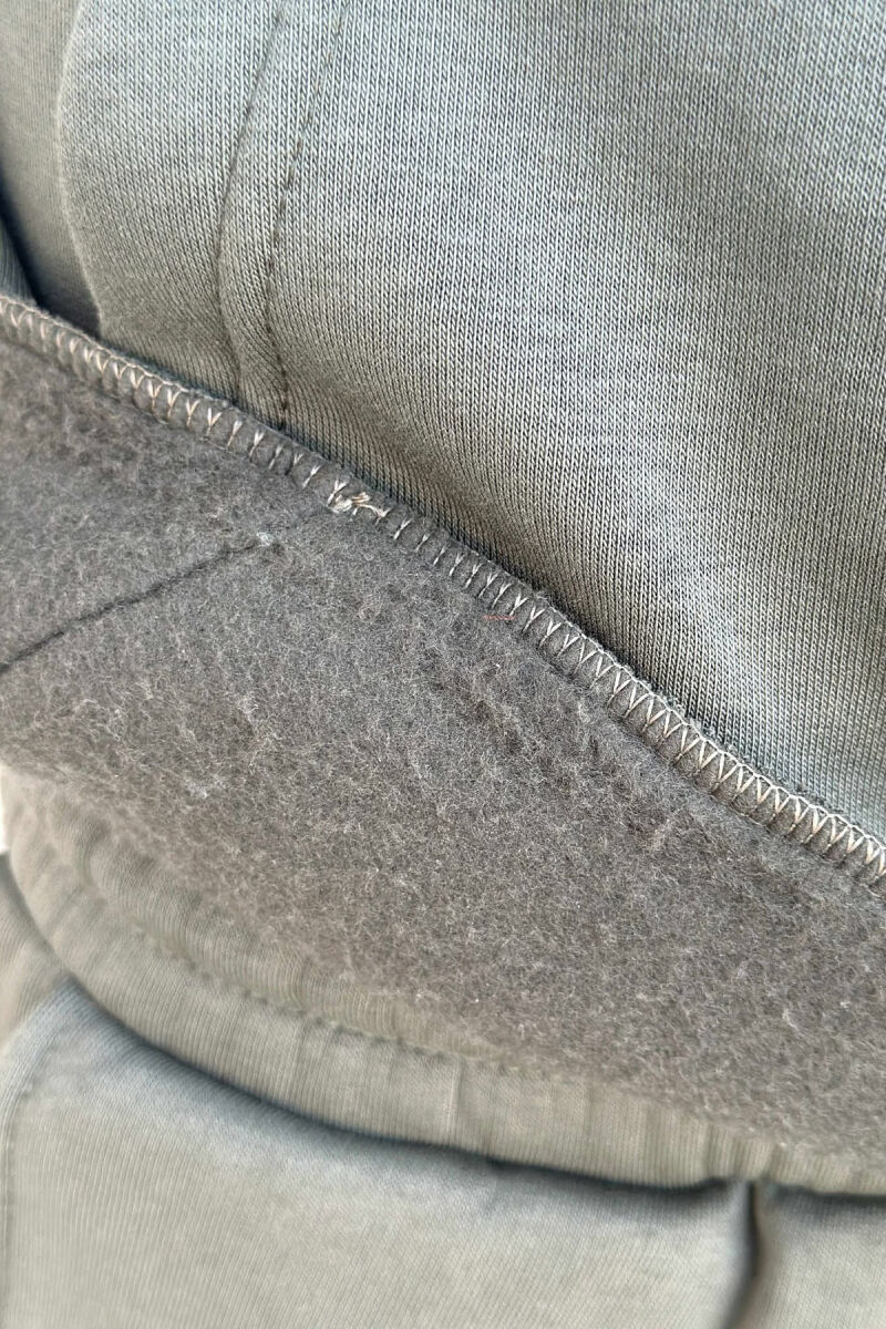 KOSTUM ME PUSH HOODIE +TUTA ME SHKRIME TË VOGLA PËR MESHKUJ NË NGJYRË JESHILE TË ERRËT - 4